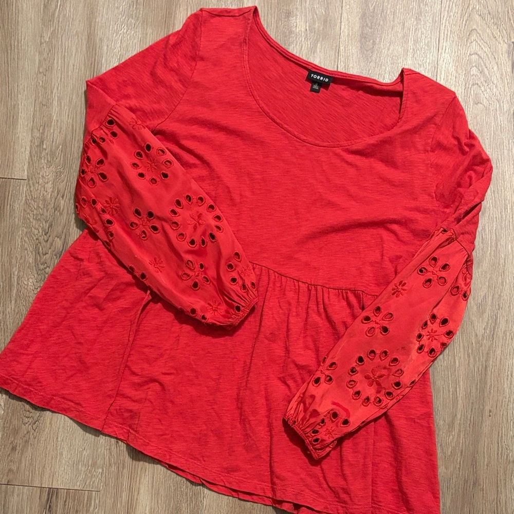 Torrid Red Babydoll Top